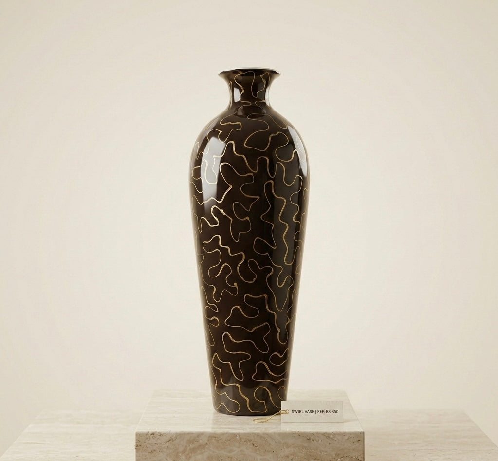 Black Swirl Vase