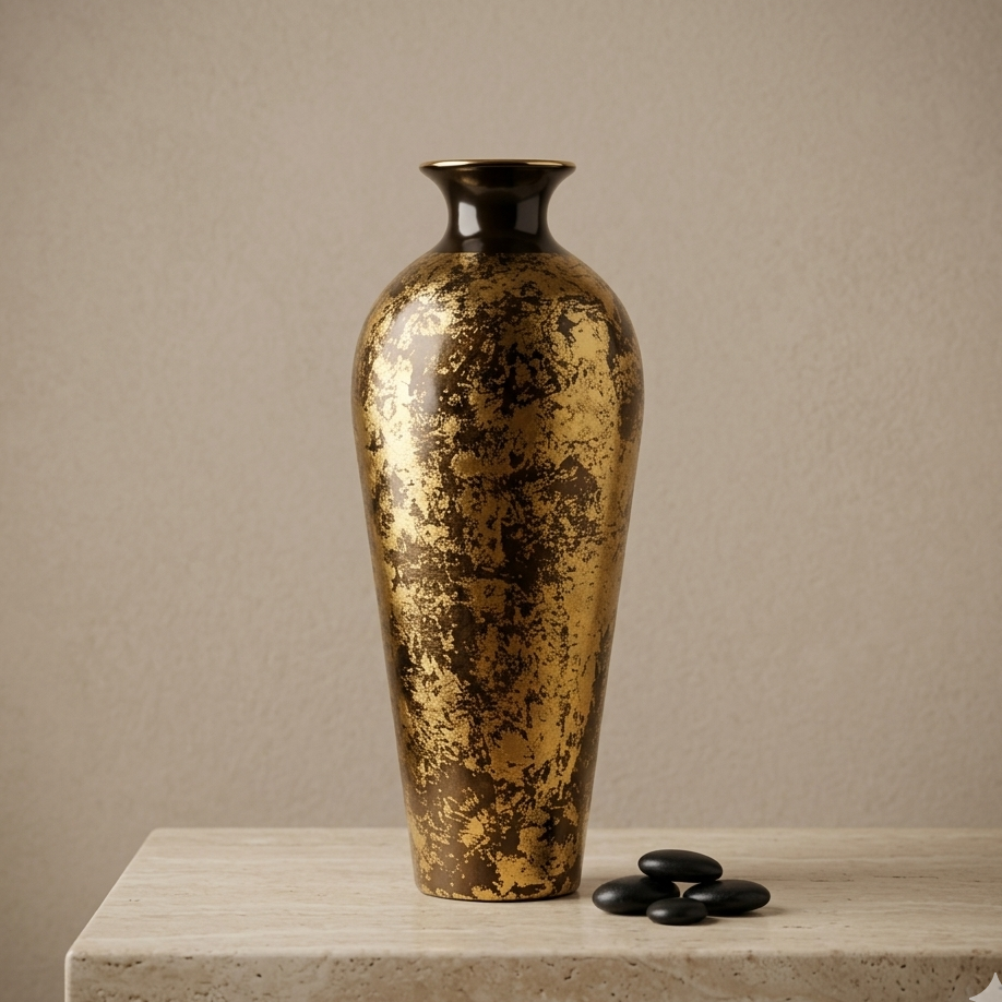 Golden Black Vase